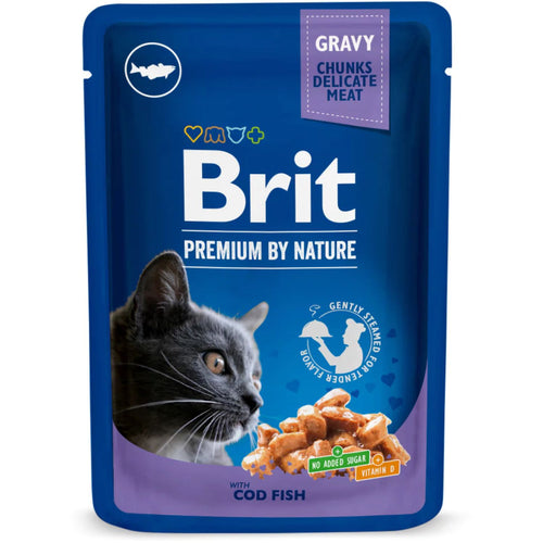 BRIT PREMIUM kesica, socni komadici, bakalar, 100g