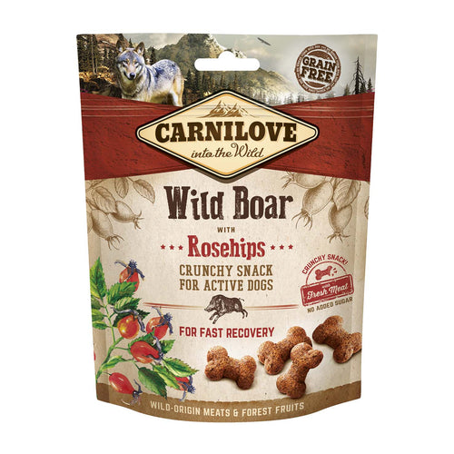CARNILOVE Crunchy hrskava poslastica za pse, s divljom svinjom i sipkom, 200g