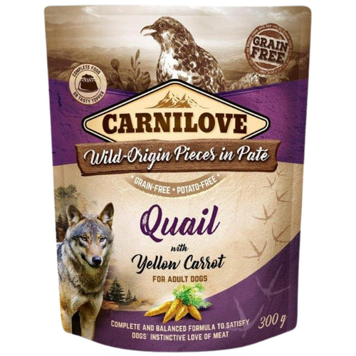 CARNILOVE Dog, pasteta s prepelicom i zutom sargarepom, bez zitarica, 300g