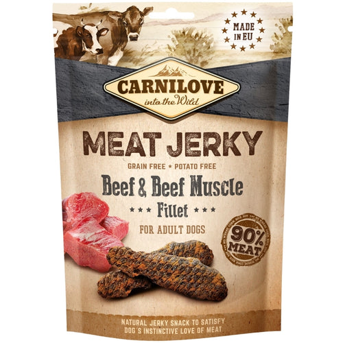 CARNILOVE Jerky Fillet, mesni fileti, govedina, bez zitarica, 100g