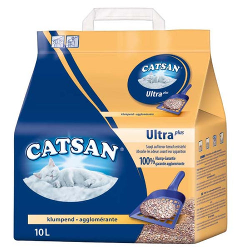 CATSAN Ultra Plus grudvajuci mineralni posip za macke, bez mirisa, 10L