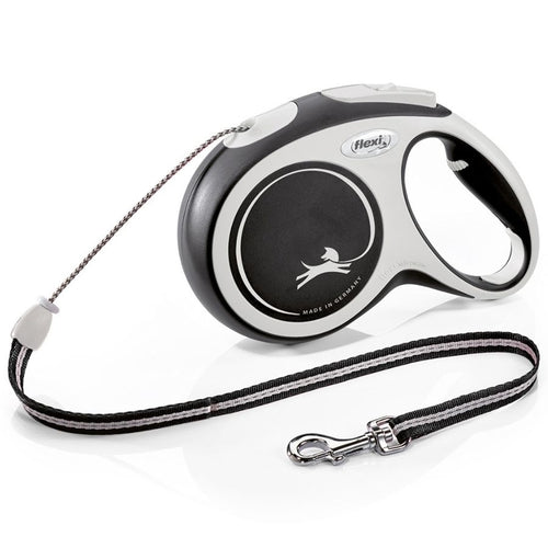 OUTLET FLEXI Povodac za pse sa regulacijom New Comfort sa zicom Crni 8m/do20kg