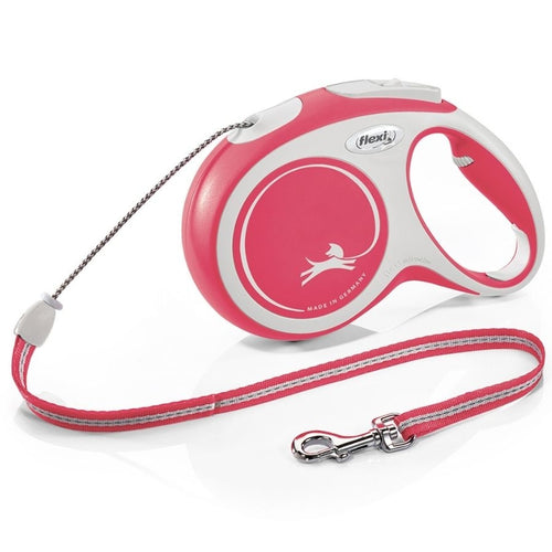 OUTLET FLEXI Povodac za pse sa regulacijom New Comfort sa zicom Crveni 5m/do20kg