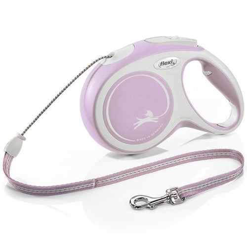 OUTLET FLEXI Povodac za pse sa regulacijom New Comfort sa zicom Rose 5m/do20kg