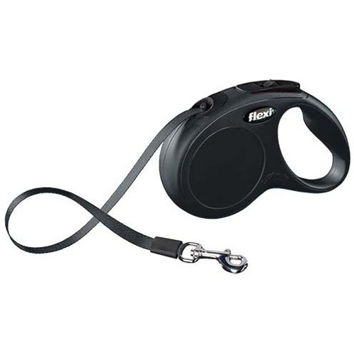 FLEXI Povodac za pse sa regulacijom New Classic Mini sa trakom Crni 3m/ do 12kg