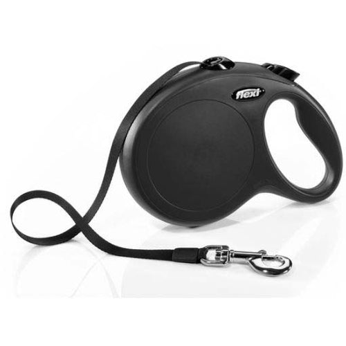 FLEXI Povodac za pse sa regulacijom New Classic sa trakom Crni 5m/ do 25kg