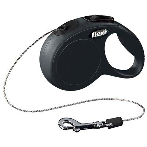 FLEXI Povodac za pse sa regulacijom New Classic Mini sa zicom Crni 3m/ do 8kg