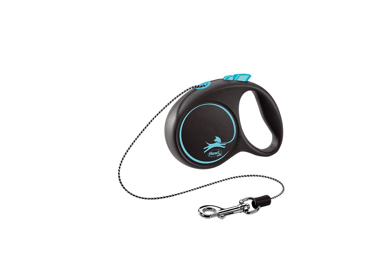 FLEXI Povodac za pse sa regulacijom Black design sa zicom Plavi 3m/ do 8kg