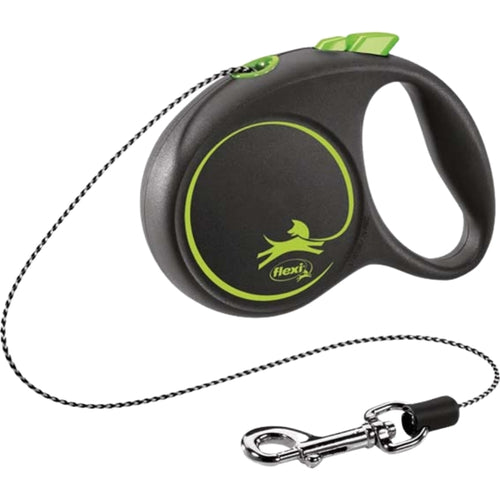 FLEXI Povodac za pse sa regulacijom Black design sa zicom Zeleni 3m/ do 8kg