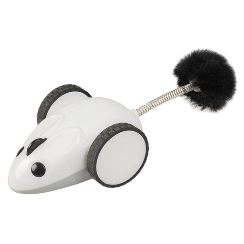 DUVO+ Igracka za macke Mis sa USB punjenjem, Beli, 17cm