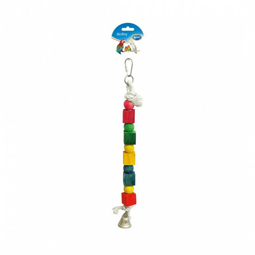 DUVO+ Igraka za ptice,Rope Ring With Colorful Cubes & Bell