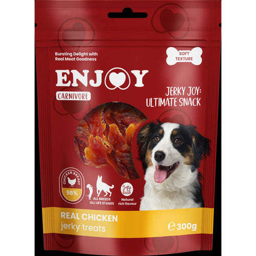 ENJOY Carnivore Poslastica za pse Jerky, suseno meso s piletinom, 300g
