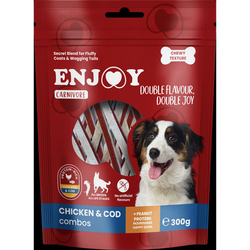 ENJOY Carnivore Poslastica za pse stapici s piletinom i bakalarom, 300g