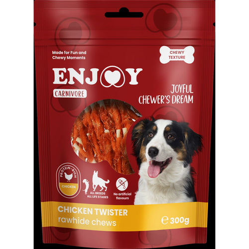 ENJOY Carnivore Poslastica za pse Twister, stapici s piletinom, 300g