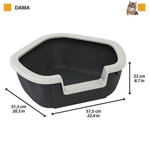 FERPLAST WC Ugaoni za macke Dama, 57,5x51,5x22cm 