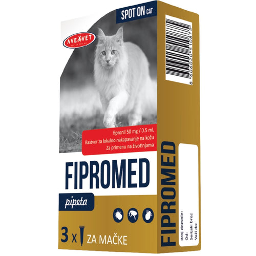 FIPROMED Ampula SpotOn za macke, antiparazitska, 50mg, 0,5ml
