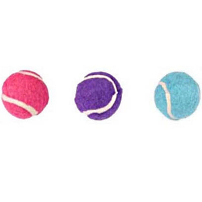 FLAMINGO Igracka za macke Tenis Loptica 3 kom plis zvonce, 4cm, raznih boja