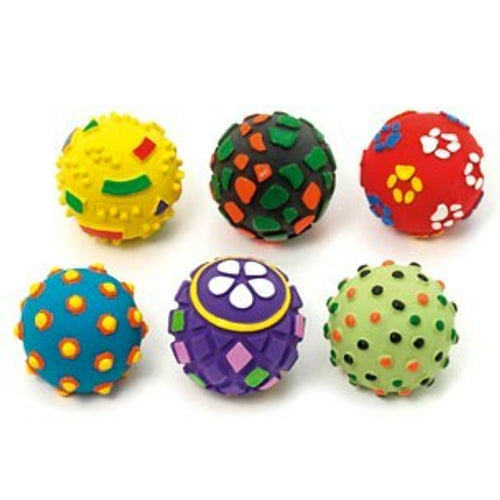 FLAMINGO Igracka za pse Lopta zvucna, latex 8cm, raznih boja i motiva