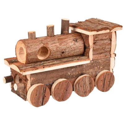 FLAMINGO Kucica za male zivotinje Lokomotiva, drvena, 25,5x11x16 