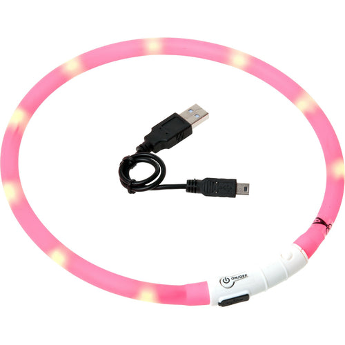 FLAMINGO Ogrlica za pse Visio Led Light Roze sa USB kablom 20-70cm