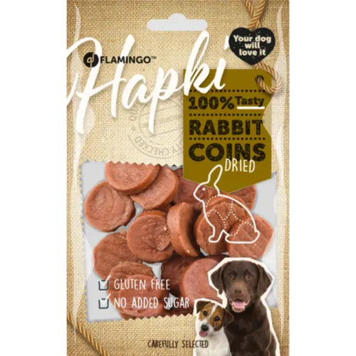 FLAMINGO Poslastica za pse Hapki, zacji medaljoni, 85g
