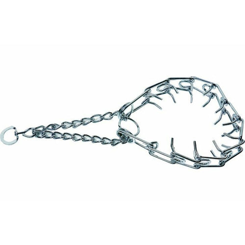 FLAMINGO Zatezna ogrlica za pse hromirana sa bodljama 0,5m 3,8cm