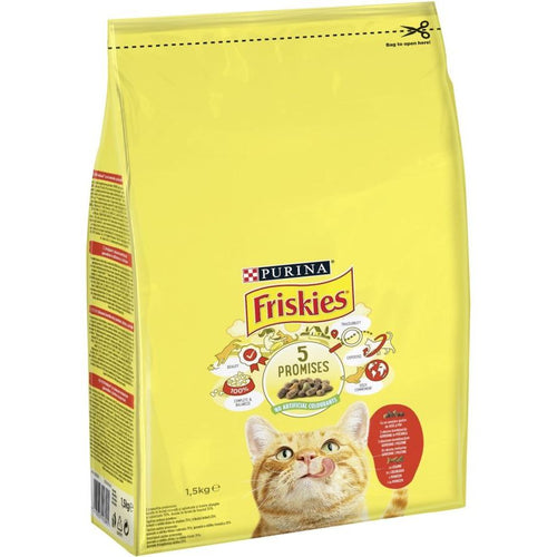 FRISKIES Briketi za macke Adult Govedina, Piletina i Povrce 1,5kg