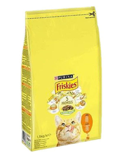 FRISKIES Briketi za macke Adult Piletina i Povrce 1,5kg