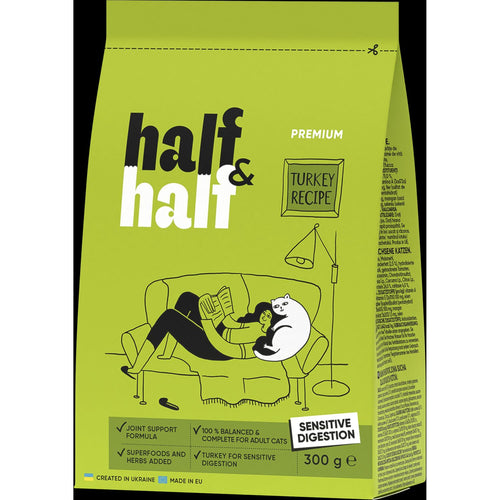 HALF&HALF Cat Adult Sensitive, 300g