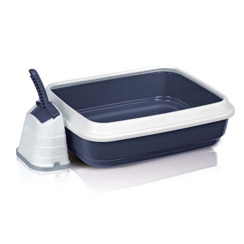IMAC WC za macke Duo Jerry otvoreni s rubom i lopaticom Romeo Plavi 50x40x14,5cm