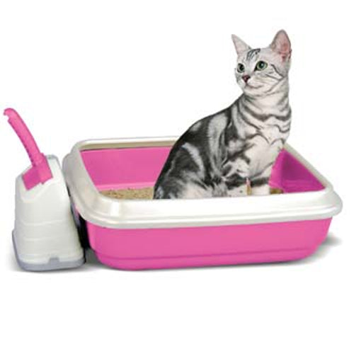 IMAC WC za macke Duo Jerry otvoreni s rubom i lopaticom Romeo Roze 50x40x14,5cm