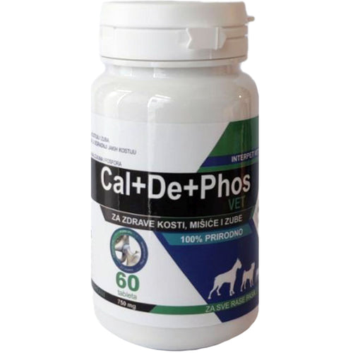 IPV Cal+De+Phos 750mg 60tbl , Podrska razvoju kostiju i zuba ljubimaca