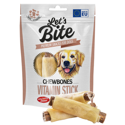 LET's Bite Chewbones, poslastica za pse, rolnice s vitaminima, 135g