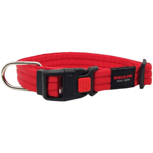 MATIS Ogrlica za pse sa plasticnom kopcom Klik Soft Crvena 2,0cm