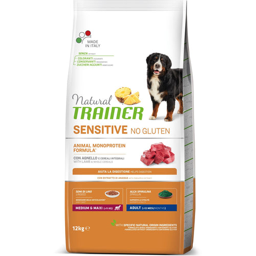 TRAINER Natural Sensitive NoGluten Medium/Maxi Jagnjetina, bez glutena