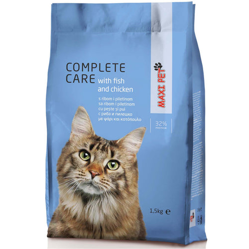 MAXI PET Complete Care s ribom i piletinom, potpuna hrana za macke, 1,5kg