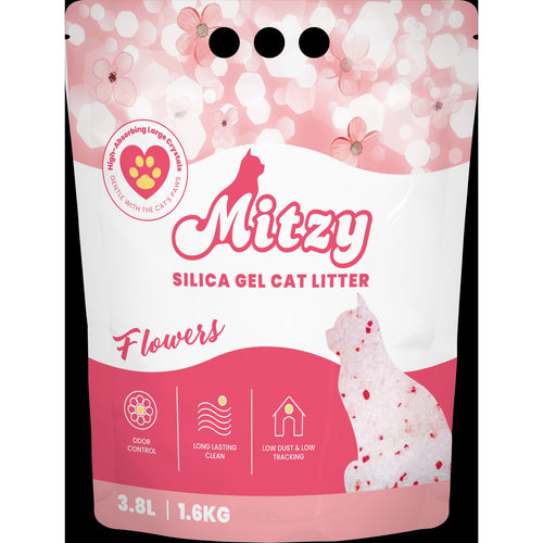 MITZY Flowers upijajuci silikatni posip za macke, s mirisom, 3,8L