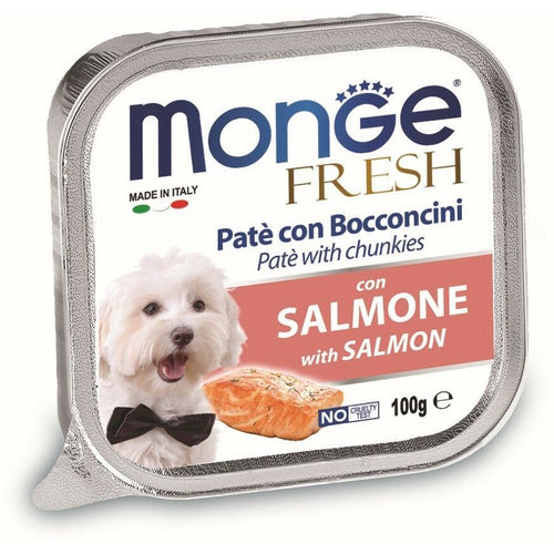 MONGE Fresh Pasteta za pse, s komadicima lososa, 100g