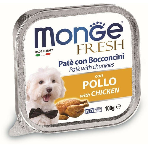 MONGE Fresh Pasteta za pse, s komadicima piletine, 100g