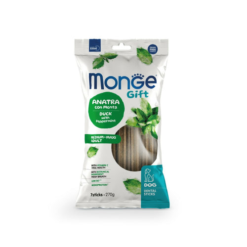 MONGE Gift Dog Poslastica za srednje i velike vrste pasa, patka s nanom, 270g