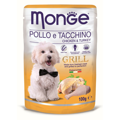 MONGE Grill Kesica za pse Piletina i Curetina s komadicima 100g