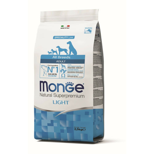 MONGE Light Losos i pirinac za sve rase  Adult, 2,5kg