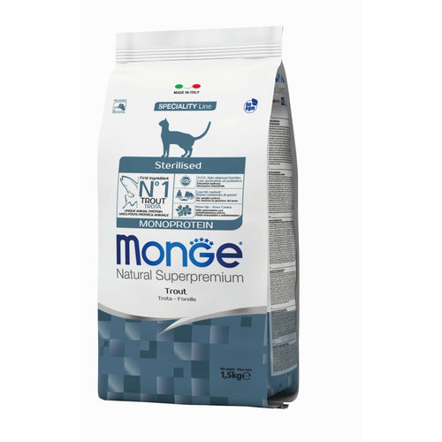 MONGE Monoprotein za sterilisane macke sa pastrmkom 1,5kg