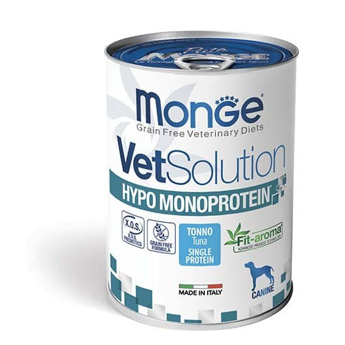 MONGE Vet solution psi HYPO,MONOPROTEIN TUNJEVINA, osetljivi psi, konzerva 400g