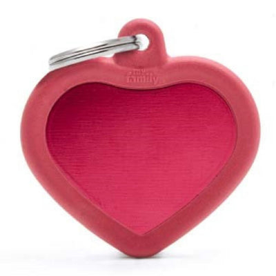 MYFAMILY Hushtag Plocica za graviranje srce sa gumom, crvena 3,7x3,7cm