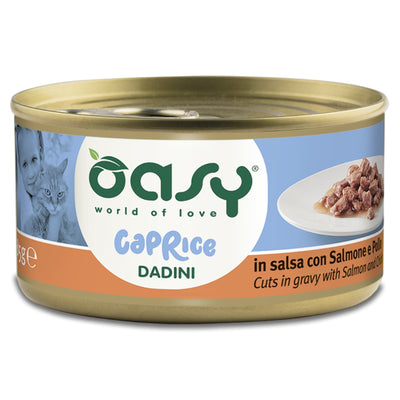 OASY Caprice Cuts s Lososom i Piletinom, socni komadici u sosu za macke, 85g