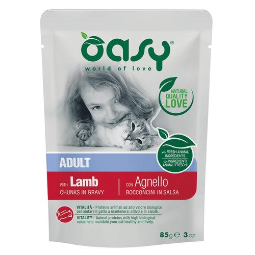 OASY Kesica za macke, komadici u sosu s jagnjetinom, 85g