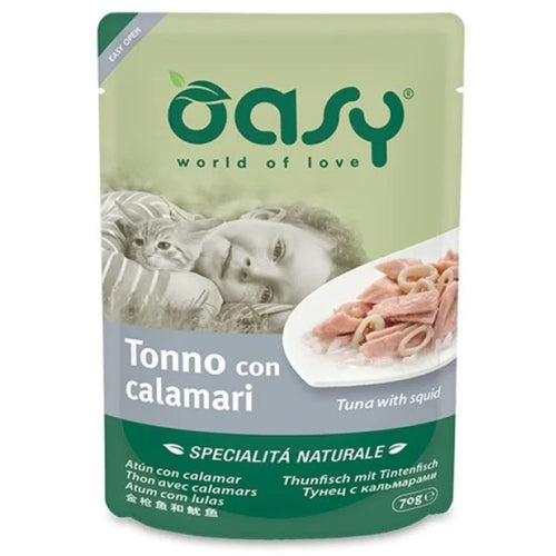 OASY Kesica za macke s Tunjevinom i Lignjom, 70g