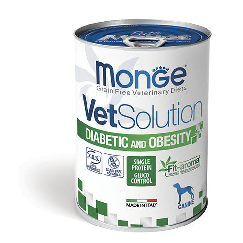 MONGE Vet solution psi DIABETIC/OBESITY, za gojazne i dijabeticare,konzerva 400g