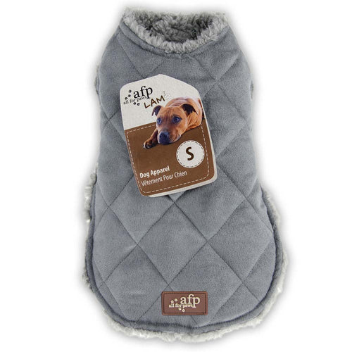 OUTLET ALL4PAWS Jakna za pse Lamb Dog, s dijamantskim savom, Siva